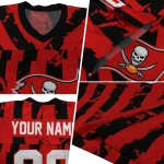 custom tampa bay buccaneers stripe splatter red jersey best selling