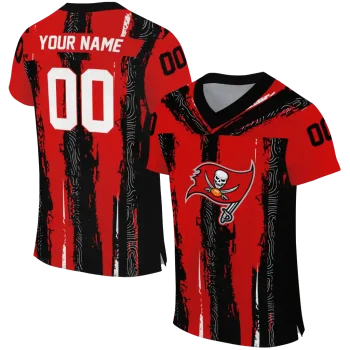 custom tampa bay buccaneers striped texture red jersey best selling