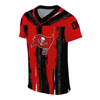 custom tampa bay buccaneers striped texture red jersey fashion forward