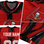 custom tampa bay buccaneers striped texture red jersey best selling