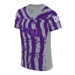 custom tcu horned frogs stripe splatter purple jersey best selling