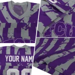 custom tcu horned frogs stripe splatter purple jersey best selling