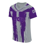 custom tcu horned frogs striped texture purple jersey best selling