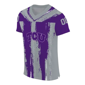 custom tcu horned frogs striped texture purple jersey fashion forward