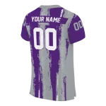 custom tcu horned frogs striped texture purple jersey best selling