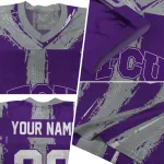custom tcu horned frogs striped texture purple jersey best selling