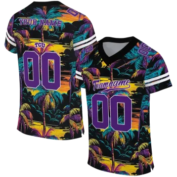 custom tcu horned frogs sundown palm jersey best selling