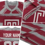 custom temple owls art stripe red jersey best selling