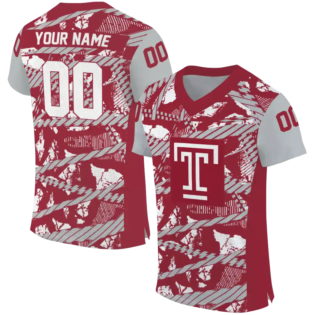 custom temple owls camo shatter red jersey best selling custom temple owls camo shatter red jersey best selling