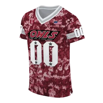 custom temple owls camouflage abstract red jersey fashion forward