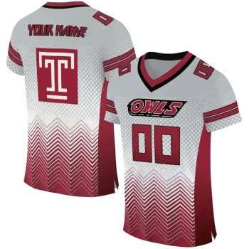 custom temple owls halftone sweep silver black jersey best selling