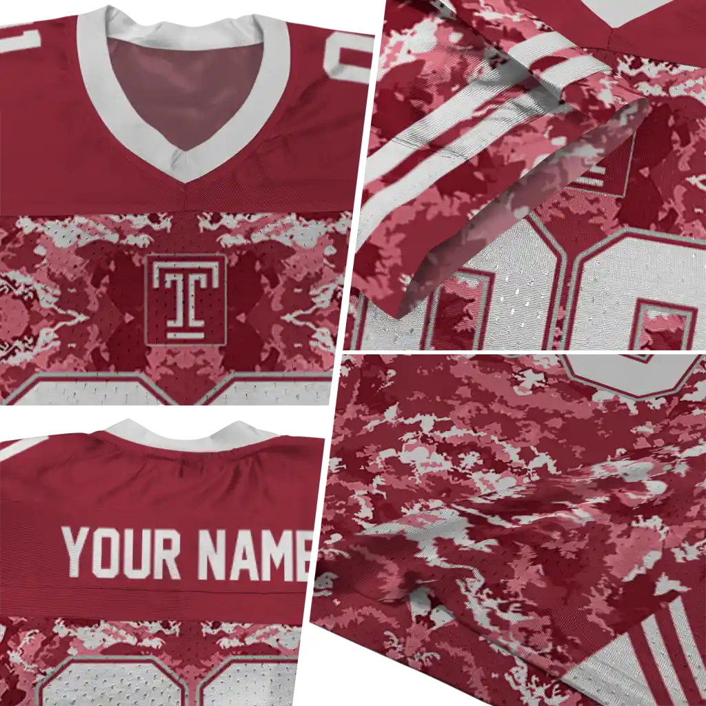 custom temple owls mirrored pattern red jersey new arrival custom temple owls mirrored pattern red jersey new arrival