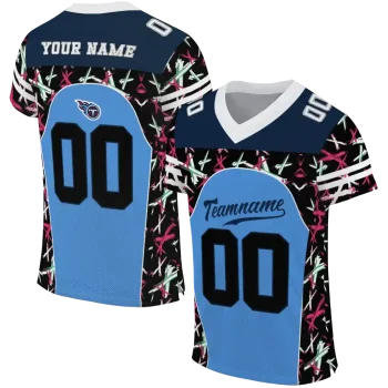 custom tennessee titans brushstroke xs blue black jersey best selling