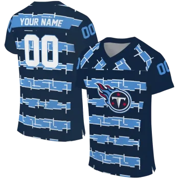 custom tennessee titans layered grids navy jersey best selling