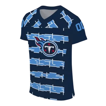 custom tennessee titans layered grids navy jersey fashion forward