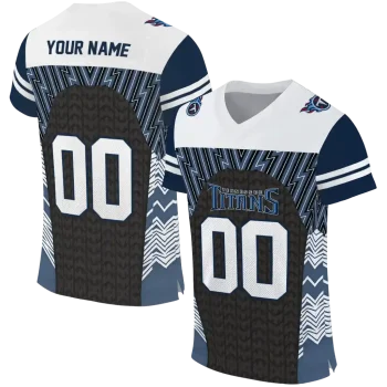 custom tennessee titans tire arrows navy black white jersey best selling