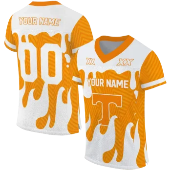 custom tennessee volunteers dripping flames orange white jersey best selling