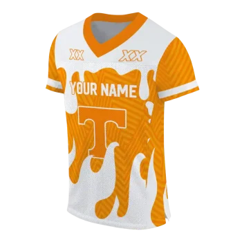 custom tennessee volunteers dripping flames orange white jersey fashion forward