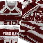 custom texas am aggies art stripe maroon jersey best selling