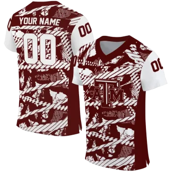 custom texas am aggies camo shatter maroon jersey best selling