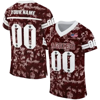 custom texas am aggies camouflage abstract maroon jersey best selling