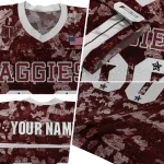 custom texas am aggies camouflage abstract maroon jersey best selling