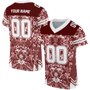 custom texas am aggies mirrored pattern maroon jersey best selling