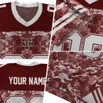 custom texas am aggies mirrored pattern maroon jersey best selling