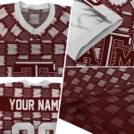 custom texas am aggies stacked rectangle maroon jersey best selling