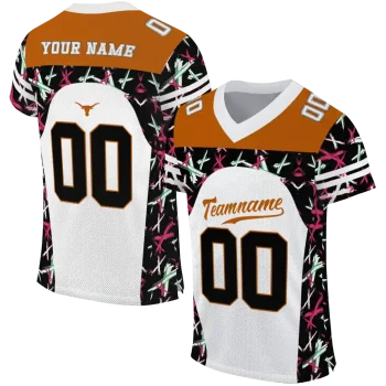 custom texas longhorns brushstroke xs white black jersey best selling