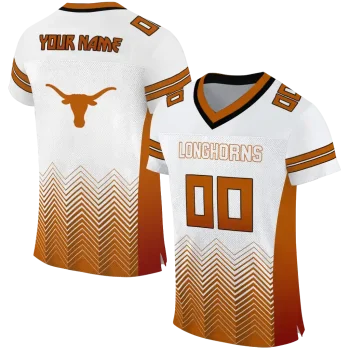 custom texas longhorns halftone sweep white black jersey best selling