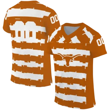 custom texas longhorns layered grids orange jersey best selling