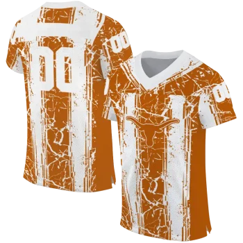 custom texas longhorns rugged stripes orange jersey best selling