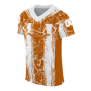 custom texas longhorns rugged stripes orange jersey fashion forward