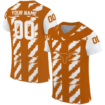 custom texas longhorns stripe block orange jersey best selling