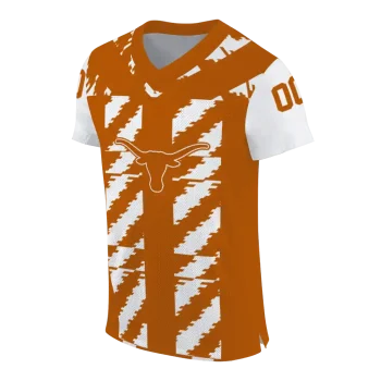 custom texas longhorns stripe block orange jersey fashion forward