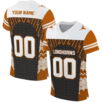custom texas longhorns tire arrows orange black white jersey best selling