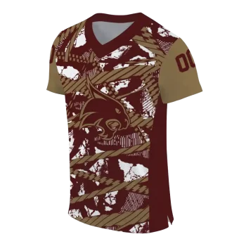 custom texas state bobcats camo shatter maroon jersey fashion forward