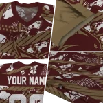 custom texas state bobcats camo shatter maroon jersey best selling