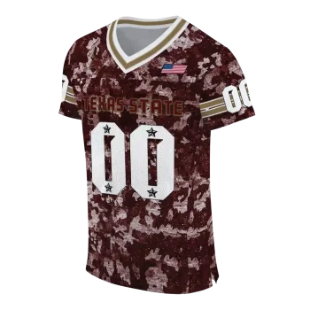 custom texas state bobcats camouflage abstract maroon jersey fashion forward