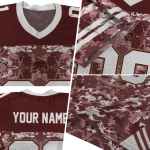 custom texas state bobcats mirrored pattern maroon jersey best selling