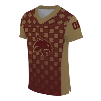 custom texas state bobcats stacked rectangle maroon jersey fashion forward