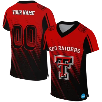 custom texas tech red raiders halftone flow red black jersey best selling