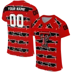 custom texas tech red raiders layered grids red jersey best selling