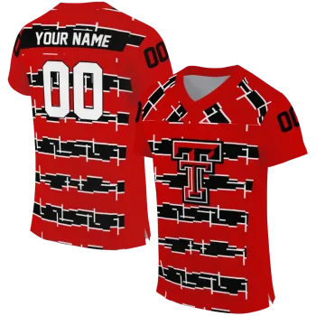 custom texas tech red raiders layered grids red jersey best selling