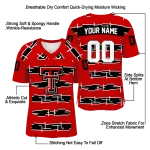 custom texas tech red raiders layered grids red jersey best selling