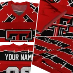 custom texas tech red raiders layered grids red jersey best selling