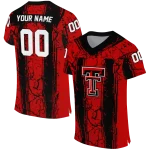 custom texas tech red raiders rugged stripes red jersey best selling