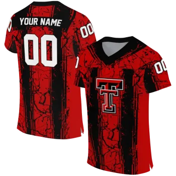 custom texas tech red raiders rugged stripes red jersey best selling