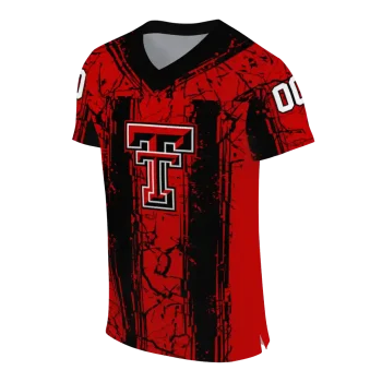 custom texas tech red raiders rugged stripes red jersey fashion forward